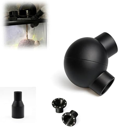 Terrarium Fogger Adapter Magnetic Mister Hose Adapter for Reptile Enclosures, Fits 20mm and 1 Inch Tubing, Anti-Leak Humidity Connector for Turtle, Gecko, Snake Tanks - color: black