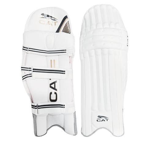 Titan Sports Professional Cricket Leg Guards for Adults Red/White | Lightweight, Match-Ready Pads | Right/Left Handed Options - color: Full White