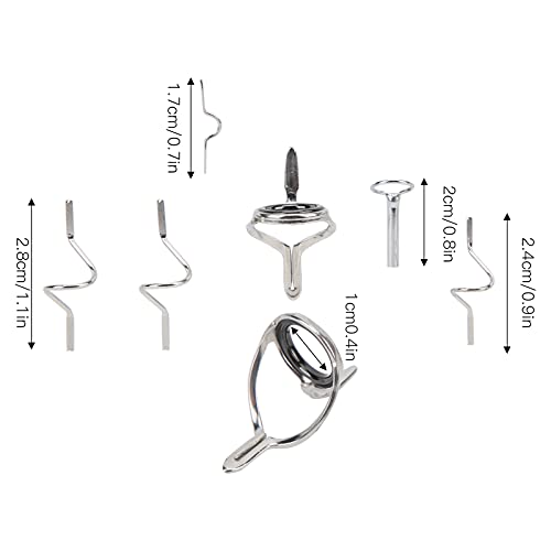 VGEBY Fly Rod Set,Fly Fishing Angling Repair Tool Stainless Steel Strong Double Buckle Ring Different Size Fishing Accessories