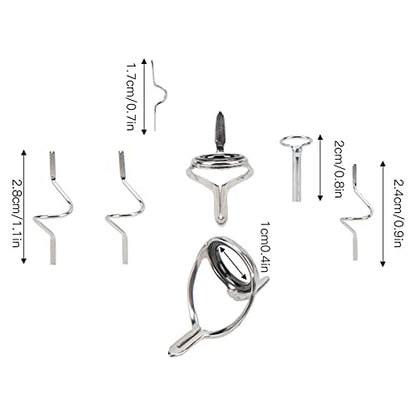 VGEBY Fly Rod Set,Fly Fishing Angling Repair Tool Stainless Steel Strong Double Buckle Ring Different Size Fishing Accessories