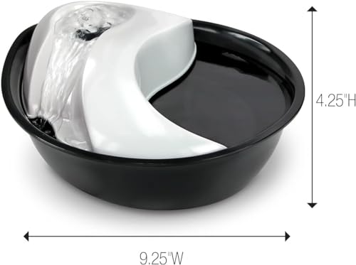 Pioneer Pet Raindrop Fountain, Pet Drinking Fountains (60 oz., Plastic -Black & White) - color: Plastic (Black & White)