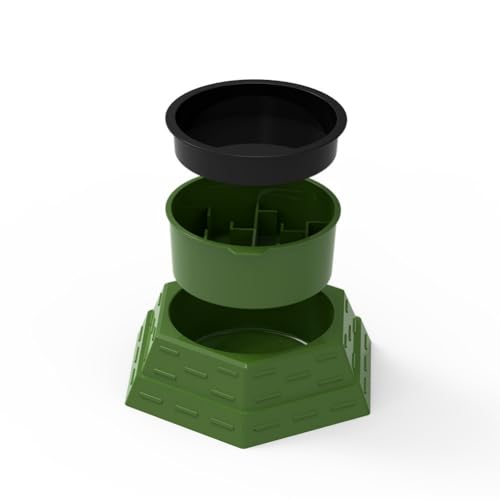 Reptile Food Bowl Plastic Water Feeder Bowls Anti- Escape Mini Round Reptile Feeder for Lizard, Gecko,Cricket, Leopard Gecko etc (Big) - size: big