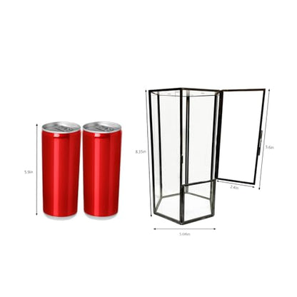 Jumping Spider Accessories, Glass Front Opening Terrarium with Metal Frame and Vent Holes, Insect Habitat Enclosure for Jumping Spiders, Black Widows, Praying Mantis