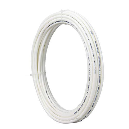 White 3/8" RO Tubing at 70°F-120PSI to 150°F-60PSI(30 Feet) - color: White 3/8" O.D. 30FT (10M)