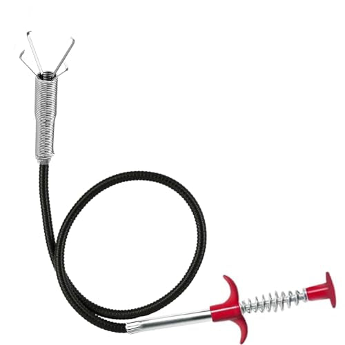 33 Inch Drain Snake Clog Remover Tool, Flexible Grabber Claw Pick Up Reacher Tool for Kitchen/Bathtub/Sewer/Toilet - style: 33 IN
