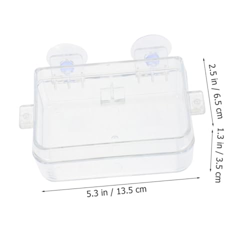 HANABASS Reptile Feeding Bowl Cup Transparent -Escape and Food for Lizards Geckos Bearded Dragons and Chameleons Easy to Clean and Maintain - color: Transparent, size: 13.50X6.50X3.50CM