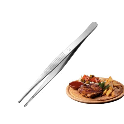 Aniso 6 Inches Stainless Steel garden tweezers | Precision Serrated, Non-slip handle For Hand-Made，succulent，Pick up an ice cube Kitchen and Dining Room - size: 6 inches