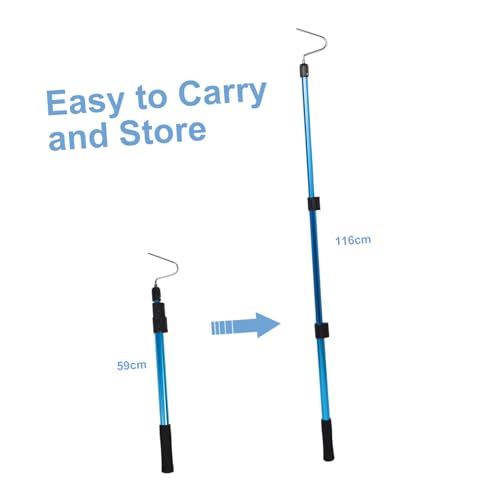 SHINEOFI Aluminium Alloy Snake Grabber Tool with Telescopic Design and Adjustable Length for Safe Rattlesnake Catching Outdoors, Simple to Use Reptile Catching Hook