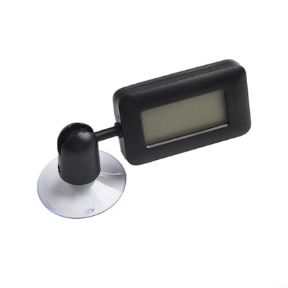 FABULETTA Fahrenheit Dual Scale Thermometer, 360 Degree Rotating Hygrometer, Suction Cup Reptile Thermometer(Black) - color: Black