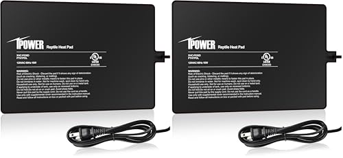 iPower Reptile Heat Pad 8 by12 Inch Under Tank Terrarium Warmer 16W Heating Mat for Turtle, Lizard, Frog, Snake, Hermit Crab and Other Small Animals (Pack of 2) - size: 8 X 12 Inch, New (Pack of 2)