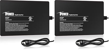 iPower Reptile Heat Pad 8 by12 Inch Under Tank Terrarium Warmer 16W Heating Mat for Turtle, Lizard, Frog, Snake, Hermit Crab and Other Small Animals (Pack of 2) - size: 8 X 12 Inch, New (Pack of 2)