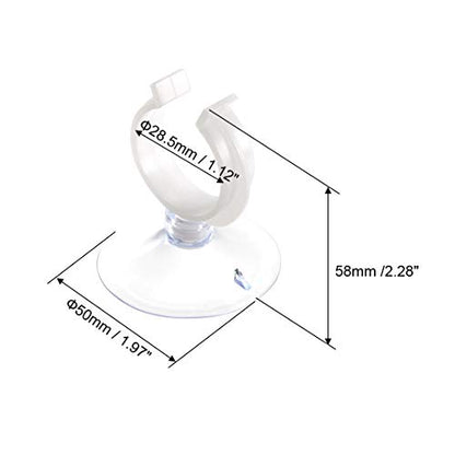 uxcell Aquarium Suction Cup Clips Airline Tube Holders Clamps for Fish Tank Clear 28.5mm 6Pcs - size: 28.5mm