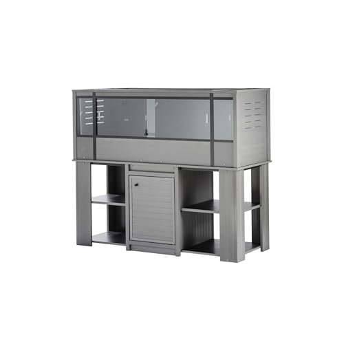 New Age Pet ECOFLEX X-Large Reptile Enclosure with Matching Cabinet Stand Set in Grey - color: Grey, size: X-Large