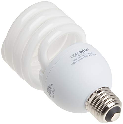 Hydrofarm Agrobrite FLC32D Compact, 32 Watt, 6400K Fluorescent Spiral Grow Lamp, 1 Count (Pack of 1), Brown/A - style: 32W/6400K