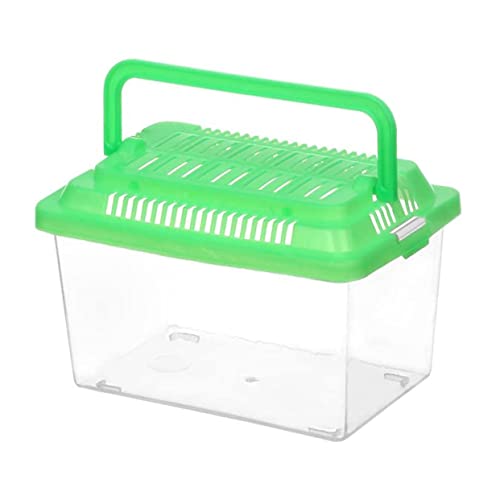 Plastic Turtle Fish Tank Pet Fish Tank Small Aquarium Plastic Goldfish Aquarium Habitat Acrylic Reptile cage reptisoil terrariums Handheld Feeding Box Household - size: 13x9cm