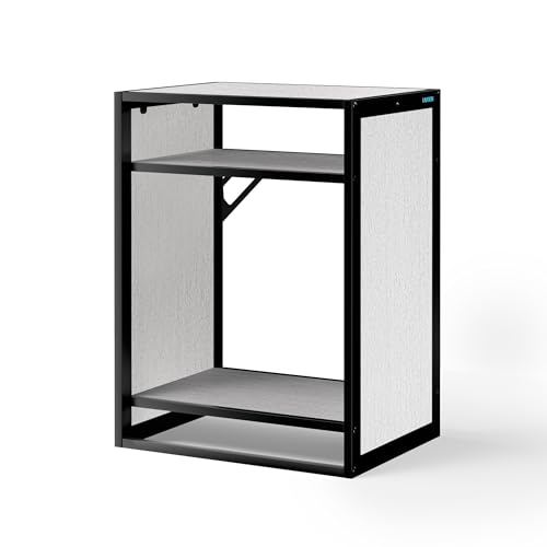 Metal Aquarium Stand for 30 Gallon Fish Tank, Washed Oak | 60x45x80cm; 3-tier metal frame, wood shelves - color: Washed Oak Wood, size: W23.6 x D17.7 x H31.5 in(60X45X80cm)