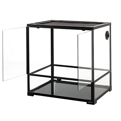 REPTIZOO 45 Gallon Glass Reptile Terrarium 24" x 18" x 24" Knock-Down Reptile Tank with Double Hinge Door and Top Screen Ventilation Easy Assembly Terrarium - size: 24" x 18" x 24"