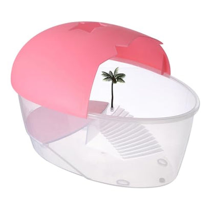 1pc Tortoise Perching Tank Plastic Reptile Habitat Box for Small Turtles Frogs Lizards with Smooth Surface Easy Cleaning and Safe Enclosure