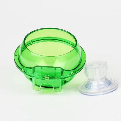 Reptile Feeding Dish with Strong Suction Cup, Translucent Anti-Escape Worm Food Bowl, Live Fodder Water Container, Green, 1PC (Green) - color: Green