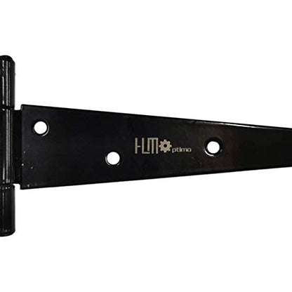 HLMOptimo Heavy Duty T Hinge Tee Hinge T Strap Hinge Shed Hinge Gate Hinge Barn Hinge Fence Hinge Door Hinge Wrought Rustproof All Size Black (6 pcs, 10 inch - size: 10 Inch, style: 6 pcs