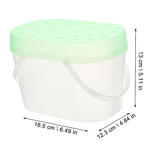 HEMOTON 2PCS Portable PET Carrier for Small Animals Plastic Hamster Boxes Turtle Cases Travel Reptile Containers Adjustable Strap - color: Green