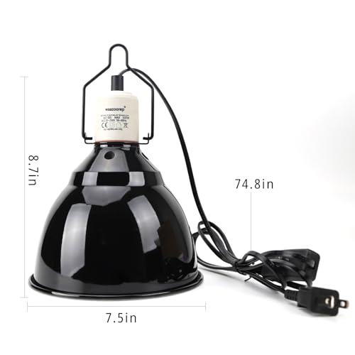 Reptile Light Fixture 2 Pack 7.5Inch Deep Dome Lamp Fixture,Optical Reflection Reptile Heat Lamp Bulb Lampshade for Bearded Dragon, Turtle, Snake and Lizard Terrarium - size: 7.5inch 2Pack