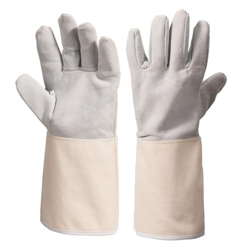 Welding Gloves, MIG/Stick Welding Gloves Premium Hand Protection from Welder and Cutting, Torch Heat, Gauntlet Cuff, Long Sleeve for Tig Welder, Grilling Oven, Green Egg, Stove