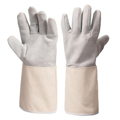 Welding Gloves, MIG/Stick Welding Gloves Premium Hand Protection from Welder and Cutting, Torch Heat, Gauntlet Cuff, Long Sleeve for Tig Welder, Grilling Oven, Green Egg, Stove