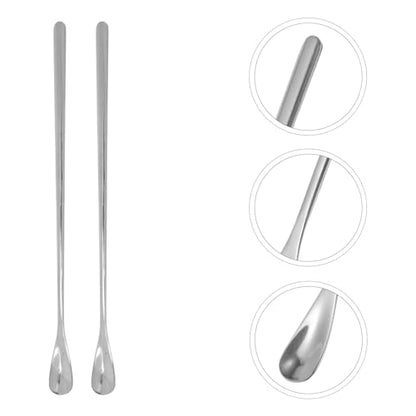 POPETPOP Sturdy Stainless Steel Feeding Spoon Small Pet Food Scoops for Gecko Lizard - color: As Shown