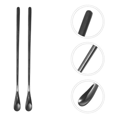 POPETPOP 2pcs Reptile Food Spoon Stainless Steel Lizard Feeding Scoop Small Animal Water Food Feeder for Lizards Chameleons and Other Pets - color: As Shown 1