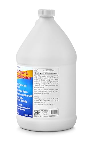 TLC Products, DeChlor & Conditioner, Aquarium Water Treatment | Aquarium Water Treatment, for Freshwater and Saltwater, 1 Gallon - size: 1 Gallon