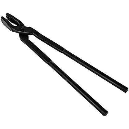 Beginner Blacksmith Starter Assembled Bladesmith Knife Making Tongs Anvil Vise Forge Wolf Jaw Tongs (15 in) - size: 15 in