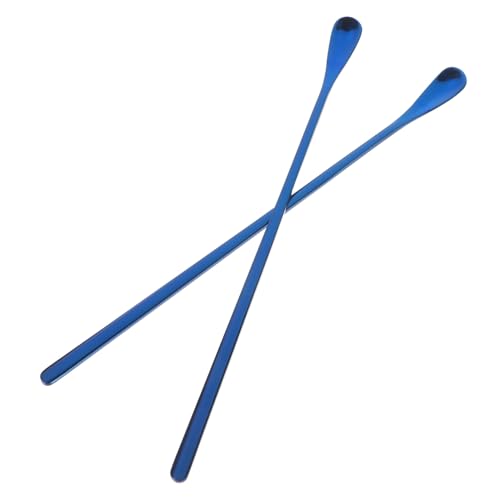 balacoo 2pcs Long Handle Reptile Feeding Spoon Set Reusable Lizard Food Scoop for Mixing Wet Food and Fruit Feeding Tool for Lizards and Small Reptiles - color: Blue