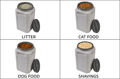 Mighty Tuff Airtight Dog Food Storage Container – 13 Gal, up to 54 lb Capacity – Cat and Dog Food Container with Twist Lid & Handles – BPA-Free, Made in USA - size: 13 Gal/ 54 lbs
