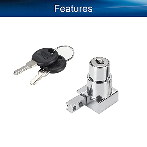 1pcs Keyed Alike Metal Sliding Glass Cabinet Lock for Glass Door Showcase Window, Zinc Alloy 1.73 inch Length Silver Tone - size: Single Door keyed alike