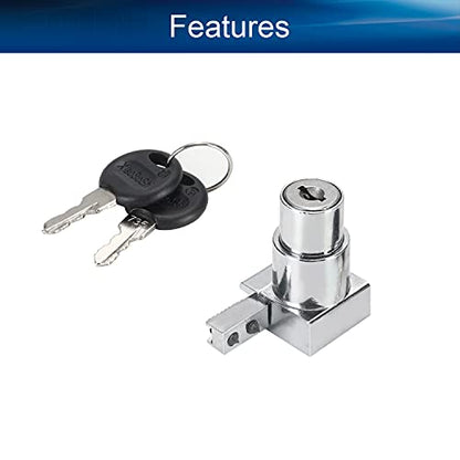 1pcs Keyed Alike Metal Sliding Glass Cabinet Lock for Glass Door Showcase Window, Zinc Alloy 1.73 inch Length Silver Tone - size: Single Door keyed alike