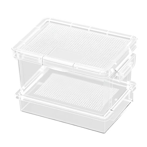 Reptile Feeding Box Storage Box,Portable,Easy to Clean,Reptile Feeder Cage for Cricke Raising Mealworms