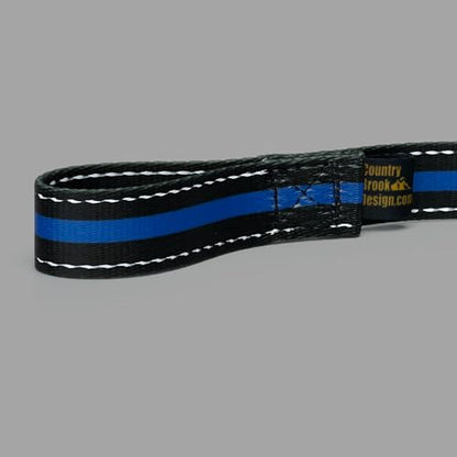 Country Brook Design - Thin Blue Line Winch Hook Pull Strap with Reflective Polyester - color: Thin Blue Line