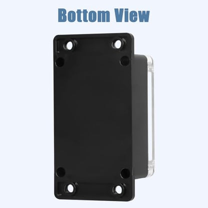 Junction Box with Clear Cover IP65 Waterproof ABS Plastic Universal Project Box with Fixed Ear, Black 3.9"x 2.6"x 1.9"(100x68x50mm)(Pack of 2) - color: 2 packs, size: 3.9"x 2.6"x 1.9"