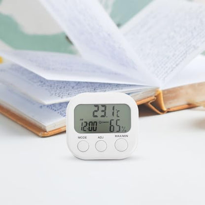OSALADI Digital Fish Tank Thermometer with Large Display Indoor Outdoor Temperature Humidity Monitor for Reptiles and Aquariums Tabletop Stand Design Portable Multi-use Measuring Device