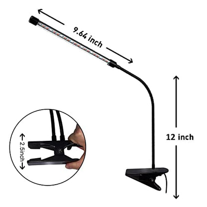 LED Grow Lights for Indoor Plants 20 LED, Plant Growing Lights Full Spectrum Auto ON Off with 3/9/12H Timer, 9 Dimmable Lightness Clip-On Desk Grow Lamp Bulb | Full Spectrum Plant Lamp,Clip-On Desk Grow Lamp Bulb,3/9/12H Timer,9 Dimmable Lightness,3 Light