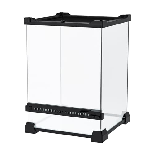 8" x 8" x 12" Mini Vertical Glass Reptile Terrarium | Front Opening & Fully Assembled Enclosure Tank for Crested Geckos, Tree Frogs, Tarantulas, Jumping Spiders & Tiny Reptiles - size: 8" x 8" x 12"