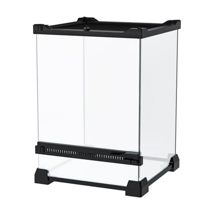 8" x 8" x 12" Mini Vertical Glass Reptile Terrarium | Front Opening & Fully Assembled Enclosure Tank for Crested Geckos, Tree Frogs, Tarantulas, Jumping Spiders & Tiny Reptiles - size: 8" x 8" x 12"