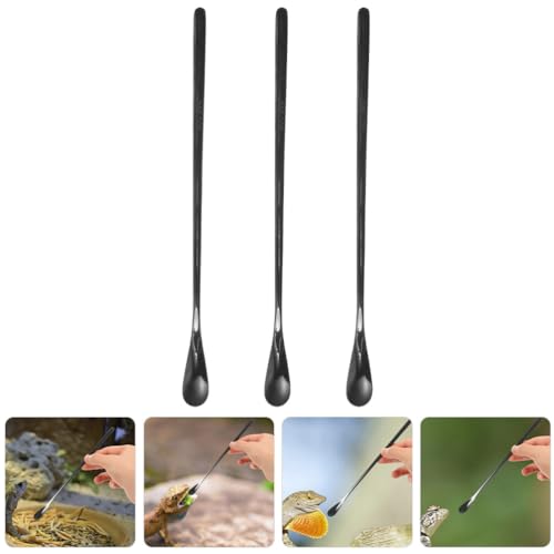 NOLITOY 3pcs Pet Food Spoon for Small Animals Feeding Tool for Bearded Dragons Lizards and Reptiles Compact Design for Easy Use - color: As Shown 2