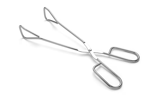 Hiash 11" Heavy Duty Stainless Steel Kitchen Scissor Tongs with Comfortable Ergonomic Grip, Heat Resistant tongs for Cooking & BBQ - size: 11 Inch