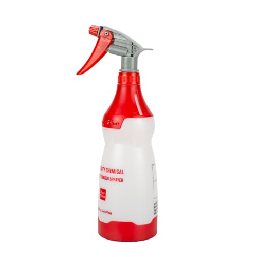 Maxshine 25oz Universal Red with Red & Grey Trigger Heavy Duty Spray Bottle – Chemical-Resistant Detailing Sprayer with Adjustable Nozzle & Ergonomic Trigger for Car Cleaning, Garage, Home - color: Red