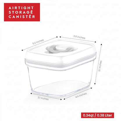 DWËLLZA KITCHEN Airtight Food Storage Containers with White Lids – 0.4L 6 Pc Clear Plastic Kitchen canisters Pantry Organization for Spices, Candy, Nuts, BPA-Free, Keeps Food Fresh & Dry - color: 05 - 0.4 liter (Set of 6)