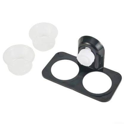 ABS Terrarium Feeder Bowl and Water Dish Rack for Reptiles, Wall Mounted Holder Fits Glass or for acrylic Tanks, Stable and Space Saving, Detachable Design for Easy Cleaning(Double boxes-Screw) - size: Double boxes-Screw