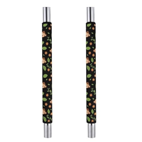 2 Pieces Refrigerator Door Handle Covers Anti Slip Kitchen Appliance Protector Sleeve Animal Print Monkey Microwave Dishwasher Fridge Handle Cover - color: Design(562)