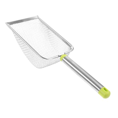 Happyyami 5pcs Stainless Steel Cat Litter Scoop Mesh Poop Shovel for Effortless Cleaning for Litter Boxes and Reptile Terrariums Convenient Design Fine for Easy Sifting - color: Silverx5pcs, size: 28.50X10.00X5.00CMx5pcs